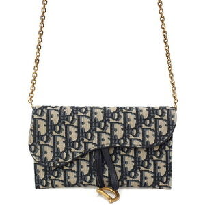 Christian Dior Oblique Saddle Wallet chain